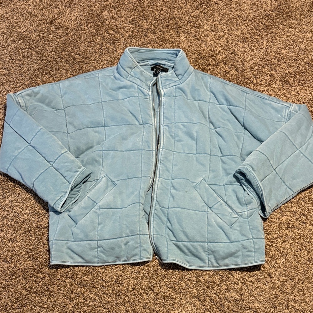 Forever 21 Sky Blue Quilted Jacket